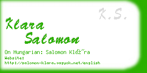 klara salomon business card